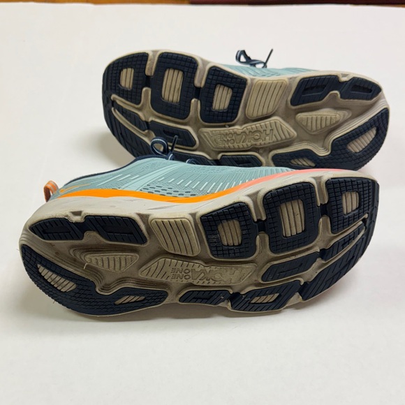 Hoka One One Bondi 7 Sneaker Women’s Teal and Coral Athletic Shoes Size 10 - Picture 5 of 8